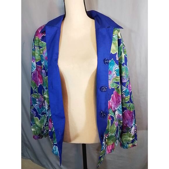 Joan Walter's Floral Reversible Windbreaker Jacket - Picture 3 of 6